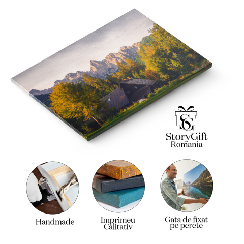 Tablou Canvas Peisaj cu Varfuri de Munte si Foliage Colorat, Europa, Calatorie, Parc, Roca 2711 40x25CM [1]