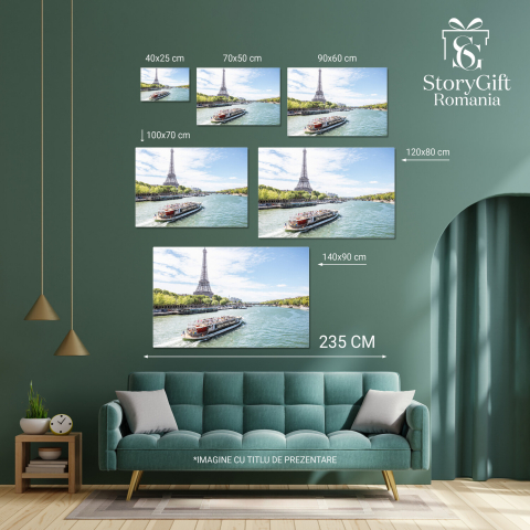 Vedere Spectaculară a Turnului Eiffel și Skyline-ului Parisian, Marime 40x25CM [3]