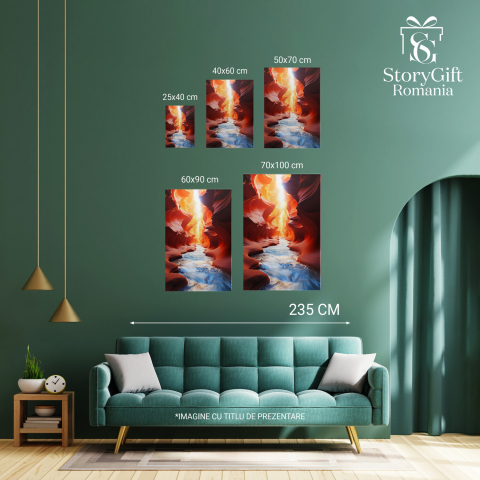 Peisaj Extravagant cu Râu Curgător - Pictură Digitală, Marime 40x25CM [2]