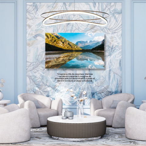 Tablou Canvas Peisaj Frumos in Dolomiti, Lago di Landro Lacuri Alpine si Varfuri Impunatoare in Inima Naturii 40x25CM [2]