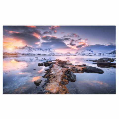 Apă & Natură - Peisaj Maritim la Apus - Oferă Eleganță Spațiului Tău, Marime 40x25CM