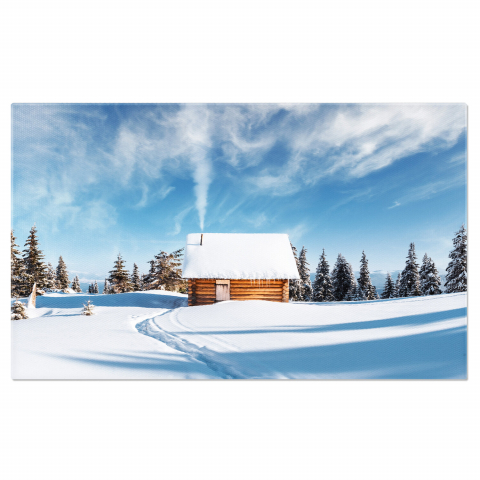 Tablouri Canvas - Locuință Înghețată în Peisajul Montan de Iarnă, Marime 40x25CM