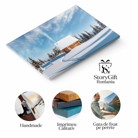 Locuință Înghețată în Peisajul Montan de Iarnă, Marime 40x25CM [1]