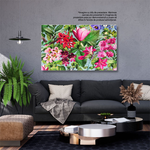 Tablou Canvas: Peisaj natural cu flori colorate - Roz predominant pe petale 40x25CM [2]