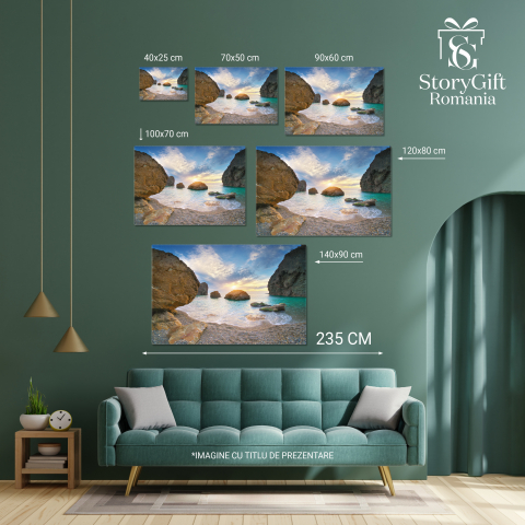 Tablou Canvas Peisaj Natural la Mare, apus, coasta, ocean, plaja, peisaj marin 70x50CM [3]