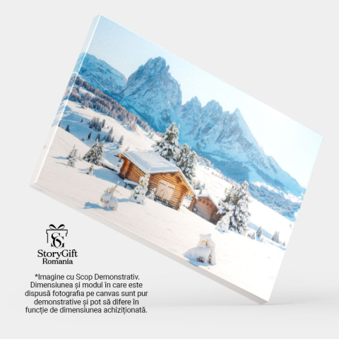 Tablou Canvas Peisaj Pictoresc cu Mica Casa de Lemn pe Munte Alpe di Siusi, Dolomites, Italia, Peisaj, Natura 3552 40x25CM [3]