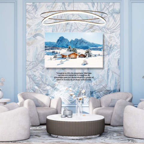 Tablou Canvas Peisaj Pictoresc cu Mica Casa de Lemn pe Munte Alpe di Siusi, Dolomites, Italia, Peisaj, Natura 3552 40x25CM [2]