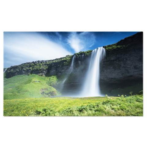 Peisaj - Tablou Canvas Cascada Seljalandfoss - Peisaj Uimitor pentru Decor, Marime 40x25CM
