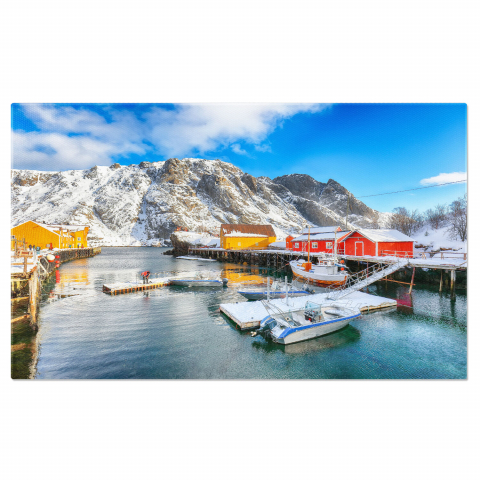 Oraș - Peisaj Uimitor de Dimineață pe Marea Norvegiană, Marime 40x25CM