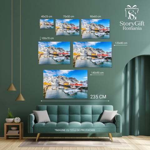 Peisaj Uimitor de Dimineață pe Marea Norvegiană, Marime 40x25CM [3]