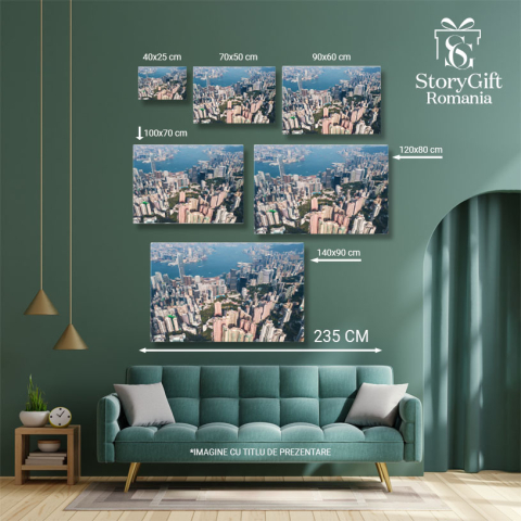 Tablou Canvas Peisaj Urban Hong Kong, architecture, Hong Kong, peisaj, ora 2391 40x25CM [4]