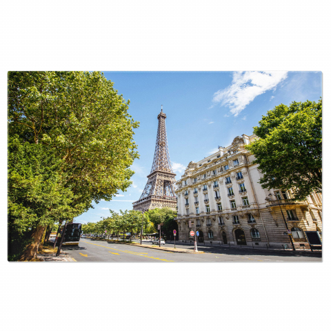 Atracții Turistice - Peisaj Urban la Lumina Apusului în Paris – Tablou Canvas, Marime 40x25CM