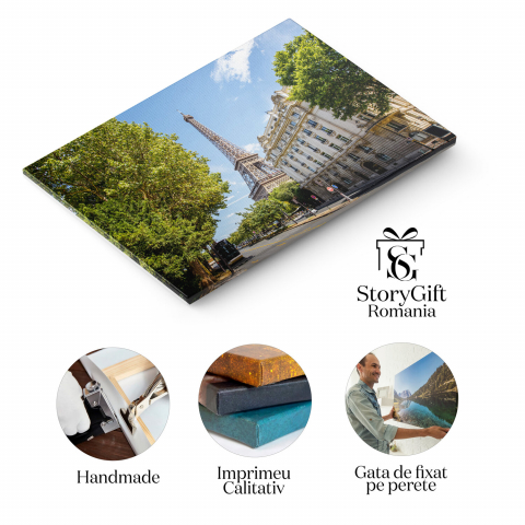 Peisaj Urban la Lumina Apusului în Paris – Tablou Canvas, Marime 40x25CM [1]