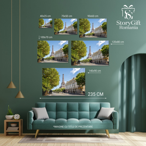 Peisaj Urban la Lumina Apusului în Paris – Tablou Canvas, Marime 40x25CM [3]