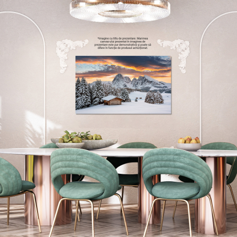 Peisaje de Iarnă în Dolomiți - Farmecul Zăpezii și Muntelui, Marime 40x25CM [3]