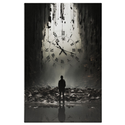 Portret - Tablou Canvas:  Persoana care a pierdut notiunea timpului in pestera - abstract Pictura Digitala 40x25CM