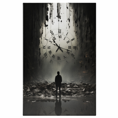 Abstract - Tablou Canvas Persoana Care a Pierdut Noțiunea Timpului în Peșteră, Marime 40x25CM