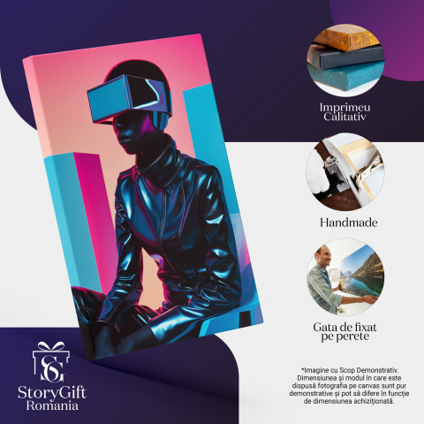 Tablou Canvas - Persoană Vizionând Lumea prin Ochelari de Realitate Virtuală, Marime 40x25CM [1]