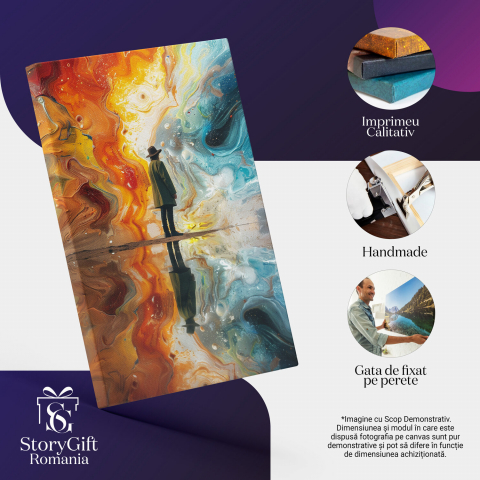 Tablou Canvas Persoană Masculină în Palton Verde, Marime 40x25CM [1]