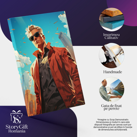 Tablou Canvas - Bărbatul în Era Blocurilor Înălțate, Marime 40x25CM [1]