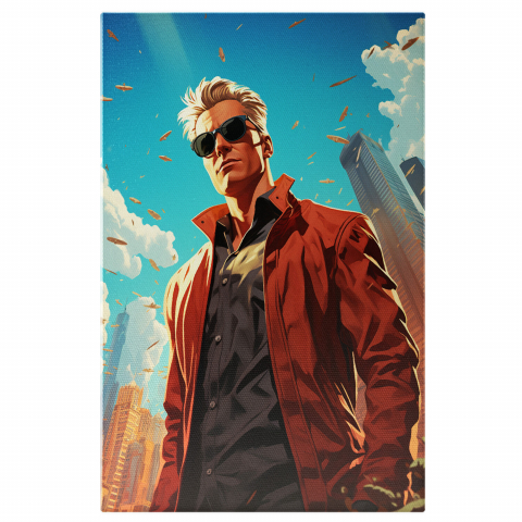 Tablou Canvas - Bărbatul în Era Blocurilor Înălțate, Marime 40x25CM