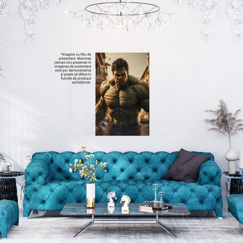 Hulk cu Blugi Negri și Privire Nervoasă - Pictură Digitală, Marime 40x25CM [3]