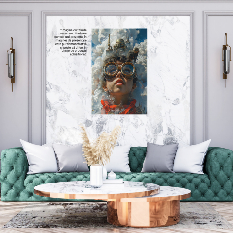 Tablou Canvas Femeie cu Buze Mari și Ochelari, Marime 40x25CM [2]