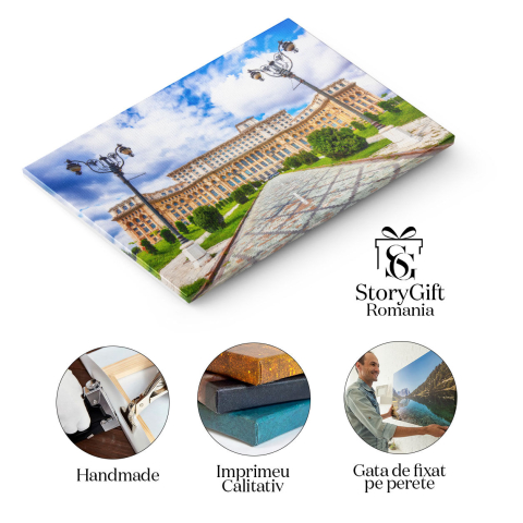 Tablou Canvas: Perspective Asupra Bucurestiului - Arhitectura, Capitala, Centru, Urban 40x25CM [1]