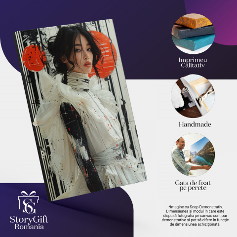 Tablou Canvas Trandafir Roșu cu Spini pe Fundal Albastru Vibrant, Marime 70x50CM [1]