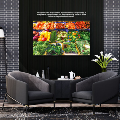 Tablou Canvas Piata de Fructe si Legume Varitate de Produse Proaspete, market, fructe, legume, varietate, proaspete 2087 40x25CM [2]