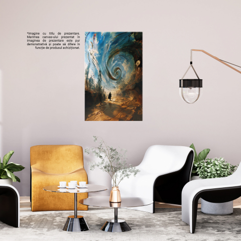 Pictură Abstractă în Ulei - Vârtej și Umbre de Oameni, Marime 40x25CM [2]