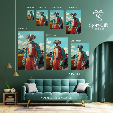  Tablou Canvas Personalizat Pilot De Curse Formula 1 Pe CircuitMarime 40x25CM [5]