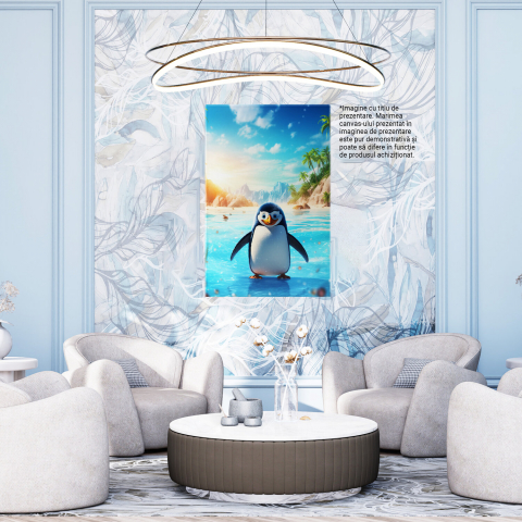 Tablou Canvas - Pinguin Pe Gheață Încălzită de Soare, Marime 40x25CM [3]