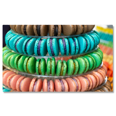 Diverse - Tablou Canvas Piramida de Macarons Francezi Delicioase si Colorate, Perfecte pentru Un Eveniment sau Ocazie Speciala 40x25CM