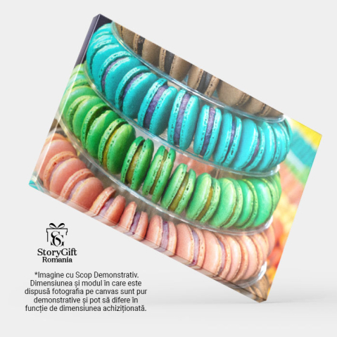 Tablou Canvas Piramida de Macarons Francezi Delicioase si Colorate, Perfecte pentru Un Eveniment sau Ocazie Speciala 40x25CM [3]