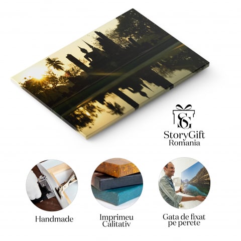 Marimea 120x80CM - Tablou Canvas Plaja de Vara in Grecia, Myrtos Beach in Kefalonia, grecia, mare, vara, peisaj, turcoaz. 120x80CM