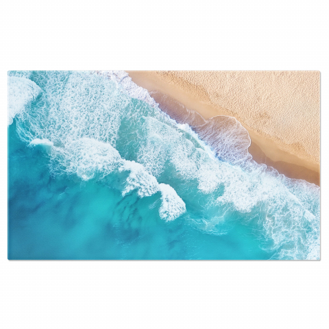 Plajă - Plaja din Vederea de Sus: Oaze Turquoise de Vară, Marime 40x25CM