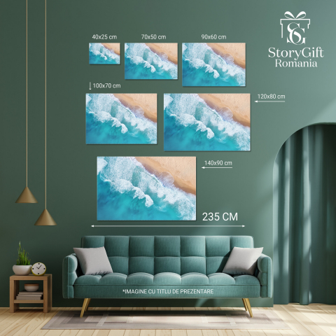 Plaja din Vederea de Sus: Oaze Turquoise de Vară, Marime 40x25CM [3]