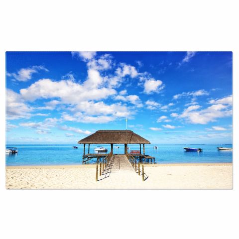 Plajă - Plaja Idilică din Mauritius: Un Paradis Tropical, Marime 40x25CM