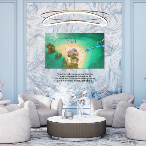 Tablou Canvas Plaja in Thailanda cu Ocean si Stanci, thailanda, phuket, ocean, plaja, fundal, atractie, casa, mal, stanci, turism, vara, sezon, natura, insula. 140x90CM [2]