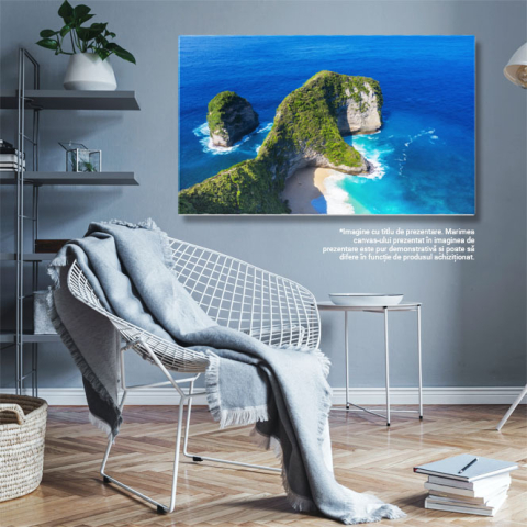 Tablou Canvas Plaja Kelingking in Nusa Penida, Bali I, aerial, plaja, insula, coasta, apus 2573 40x25CM [2]