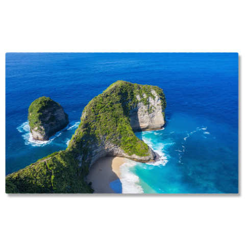 Peisaje cu Drona - Tablou Canvas Plaja Kelingking in Nusa Penida, Bali I, aerial, plaja, insula, coasta, apus 2573 40x25CM