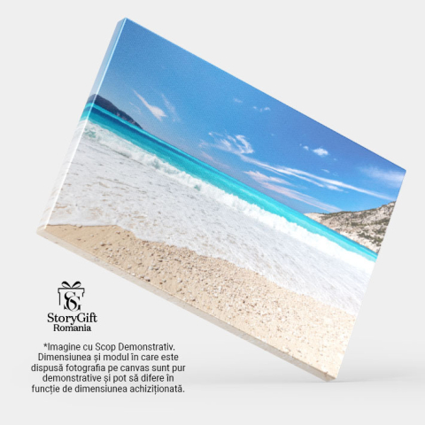 Tablou Canvas Plaja Paradisiaca Myrtos Turquoise si Relaxare, 40x25cm [3]
