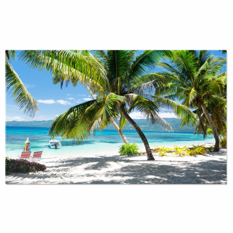 Plajă - Plaja Tropicală: Paradisul Resorturilor și Palmierilor, Marime 40x25CM