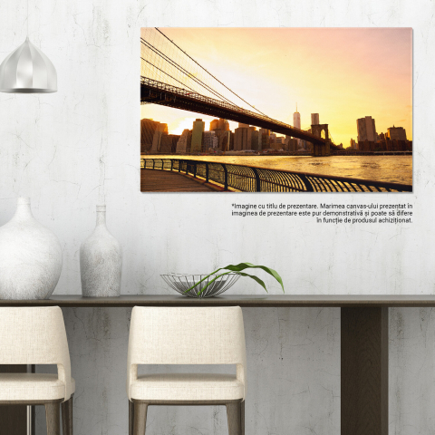 Podul Brooklyn la Apus – Silueta Orașului New York – Tablou Canvas, Marime 40x25CM [2]
