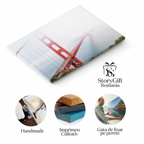 Podul Golden Gate la Vedere: Bijuterie înaltată de Plajă și Oceanul Pacific, Marime 40x25CM [1]