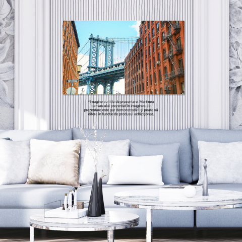 Podul Manhattan la Strada Brooklyn: Arhitectura Iconică a New York-ului, Marime 40x25CM [2]