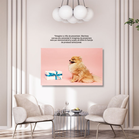 Tablou Canvas Pomeranian Spitz Adorabil cu Cadou de Ziua de Nastere adorabil, Pomeranian, cadou, ziua de nastere, haioas 142 40x25CM [2]