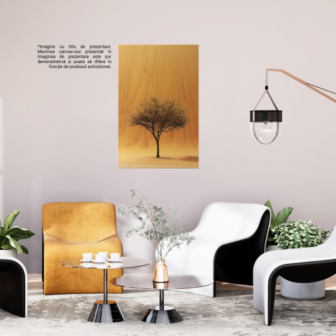 Pomul de la Poalele Muntelui de Nisip - Tablou Canvas cu Singurătate în Lumina Soarelui, Marime 40x25CM [2]