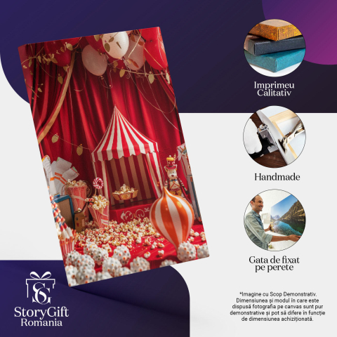 Tablou Canvas Popcorn la Teatru în Miniatură Aranțamente și Eveniment Grantios cu Baloane , Pictura Digitala 40x25CM [2]